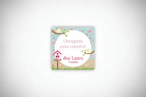 Tag Personalizada Quadrada Jardim Encantado