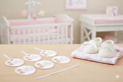 Kit Tag Troca Maternidade Ursinha Princesa (6 Unidades)