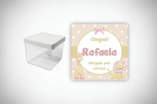 Adesivo Personalizado Caixa Acrílica Safari Rosa