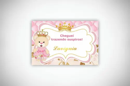 Tag Personalizada Suspiro Ursinha Princesa