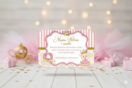 Adesivo Personalizado Marmitinha Ursinha Princesa