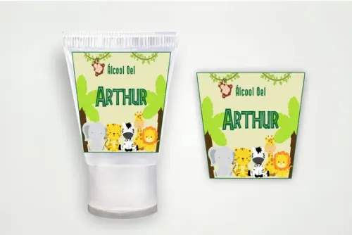 Etiqueta Personalizada Bisnaga Álcool Gel Safari