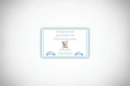 Tag Personalizada Ursinho e Carrinho