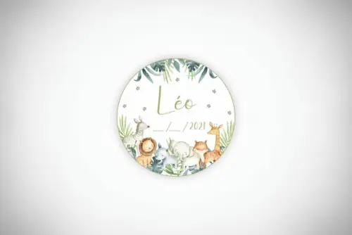 Tag Personalizada Safari Aquarela