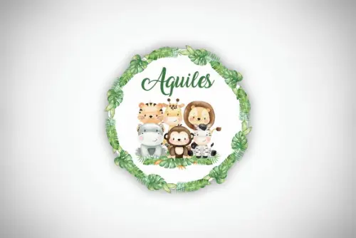 Tag Personalizada Maternidade Safari Baby Aquarela