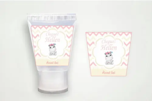 Etiqueta Personalizada Álcool Gel Hipopótamo Baby