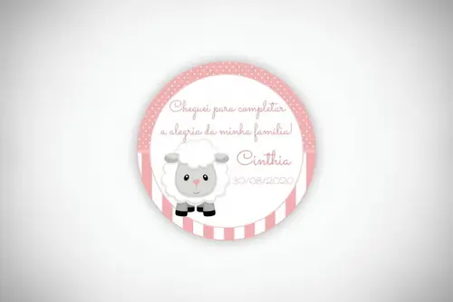 Tag Personalizada Ovelhinha Rosa