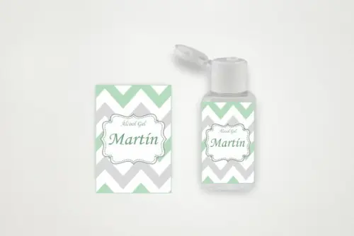 Rótulo Personalizado Frasco Álcool Gel Maternidade Chevron