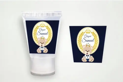 Etiqueta Personalizada Álcool Gel Ursinho Príncipe