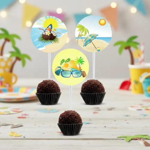Topper para Docinho Personalizado Verão - 30 un