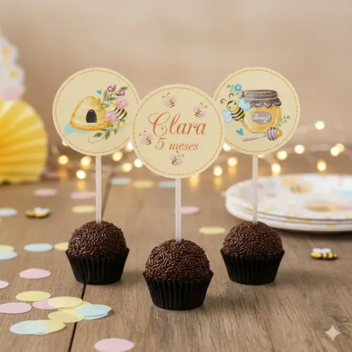 Topper para Docinho Personalizado Abelhinha