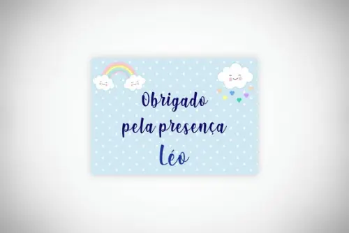 Tag Personalizada Chuva de Amor Azul (30 Unidades)