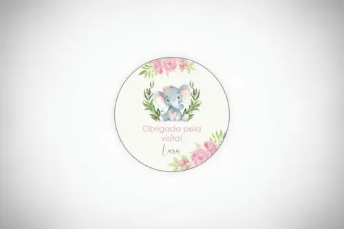 Tag Personalizada Elefantinha Aquarela