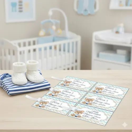 Kit Tag Troca Maternidade Personalizado Ursinho Marinheiro