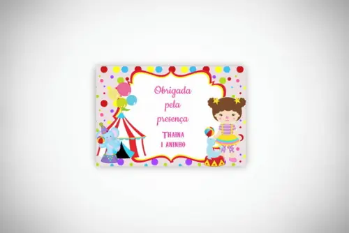 Tag Personalizada Circo Rosa