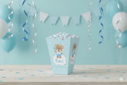 Cachepô Personalizado Ursinho Príncipe Centro de Mesa
