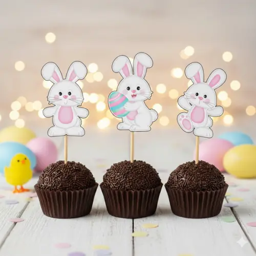 Topper para Docinho Personalizado Coelhinho da Páscoa