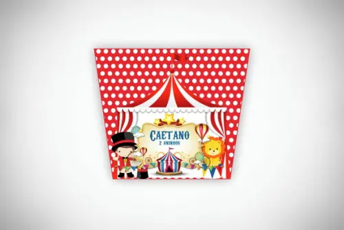 Adesivo Personalizado Balde Pipoca Circo