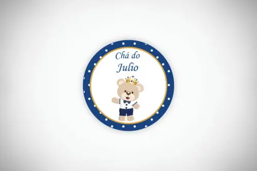 Tag Personalizada Chá de Bebê Ursinho Príncipe