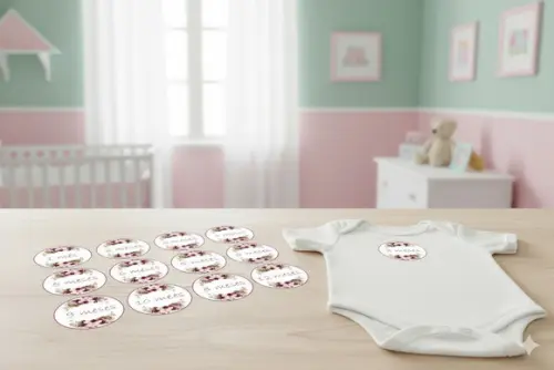 Kit Adesivo Mesversário Personalizado Floral Marsala