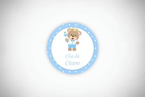 Tag Redonda Personalizada Ursinho Príncipe