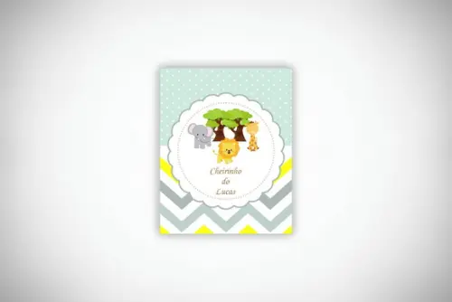 Etiqueta Personalizada Álcool Gel Safari Baby