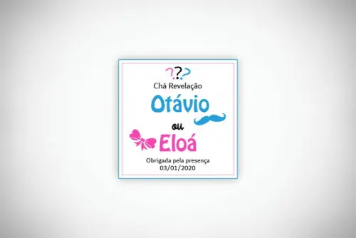 Tag Lembrancinha Chá Revelação Personalizada