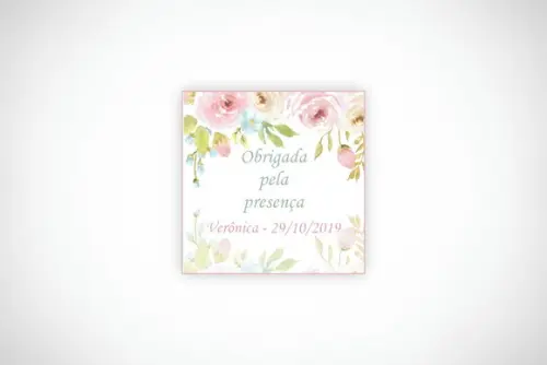 Tag Personalizada Quadrada Maternidade Floral