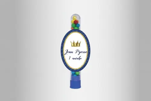Adesivo Personalizado Tubete Realeza Azul