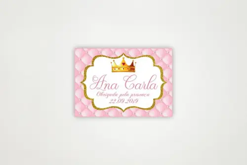 Tag Personalizada Realeza Rosa e Dourado