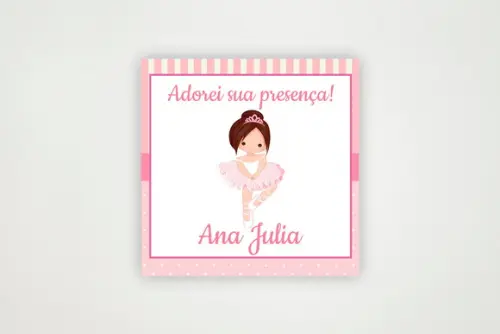 Tag Agradecimento Bailarina Personalizada