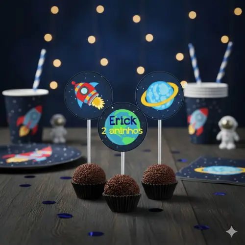Topper para Docinho Personalizado Astronauta