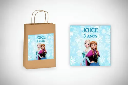 Adesivo Personalizado Sacolinha Frozen