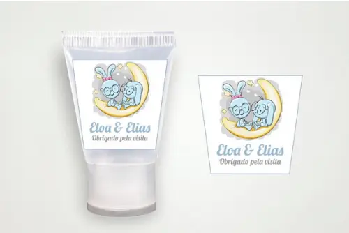 Adesivo Personalizado Álcool Gel Maternidade Gêmeos