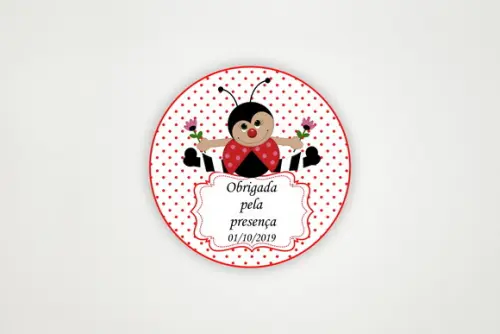 Tag Agradecimento Personalizada Joaninha
