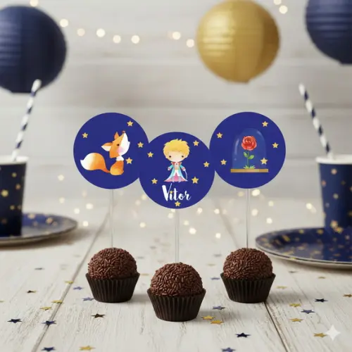 Topper para Docinho Personalizado o Pequeno Príncipe