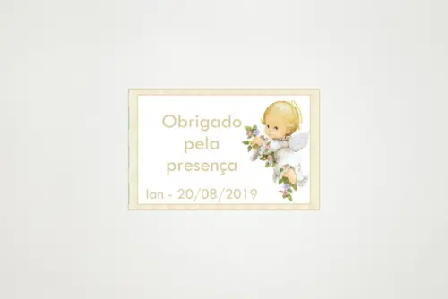 Tag Personalizada Batizado Dourado