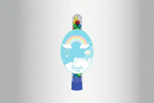 Adesivo Personalizado Tubete Chuva de Amor Azul