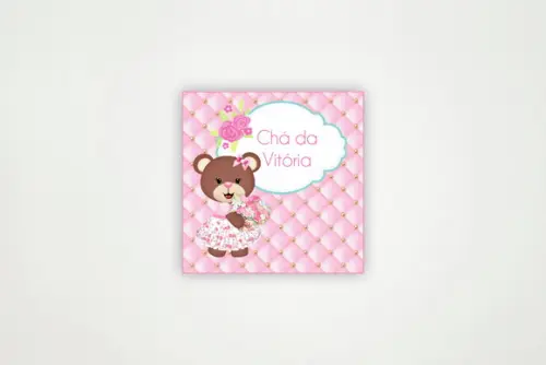 Adesivo Personalizado Caixinha Acrílica Ursinha
