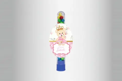Adesivo Personalizado Tubete Ursinha Princesa