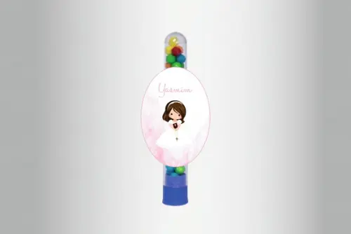 Adesivo Personalizado Tubete Batizado Menina