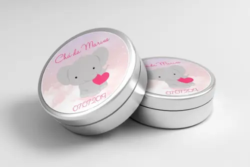 Adesivo Personalizado Latinha Elefantinha