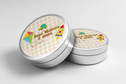 Adesivo Personalizado Latinha Brinquedos