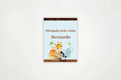 Rótulo Personalizado Álcool Gel Safari Baby