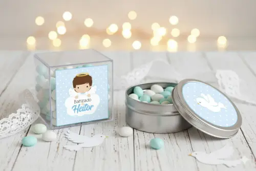 Adesivos Personalizados Batizado para Latinha e Caixinha 5cm