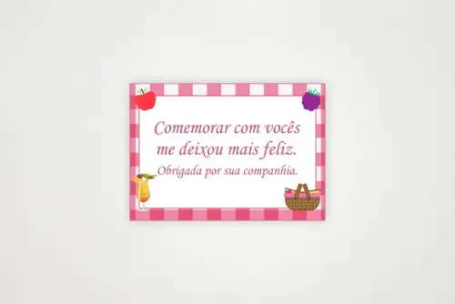 Tag Personalizada Lembrancinha Picnic