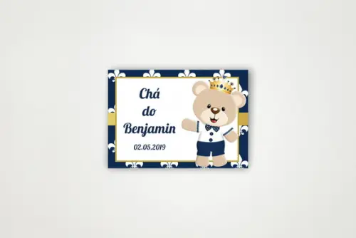 Tag Agradecimento Personalizada Ursinho Príncipe