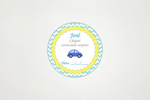 Tag Personalizada para Suspiro tema Carrinho