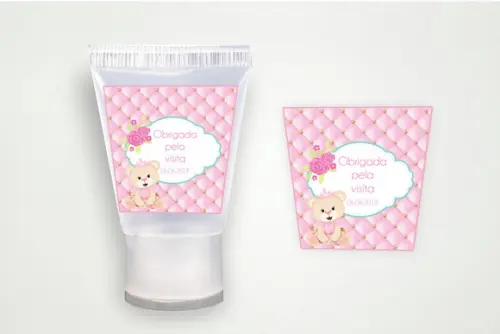 Etiqueta Personalizada Álcool Gel Ursinha