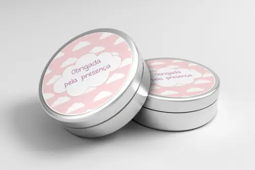Rótulo Personalizado Latinha Nuvem Rosa